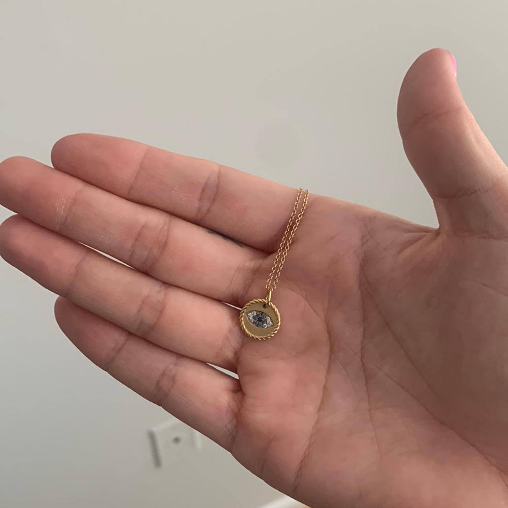 David Yurman Gold Evil Eye Necklace